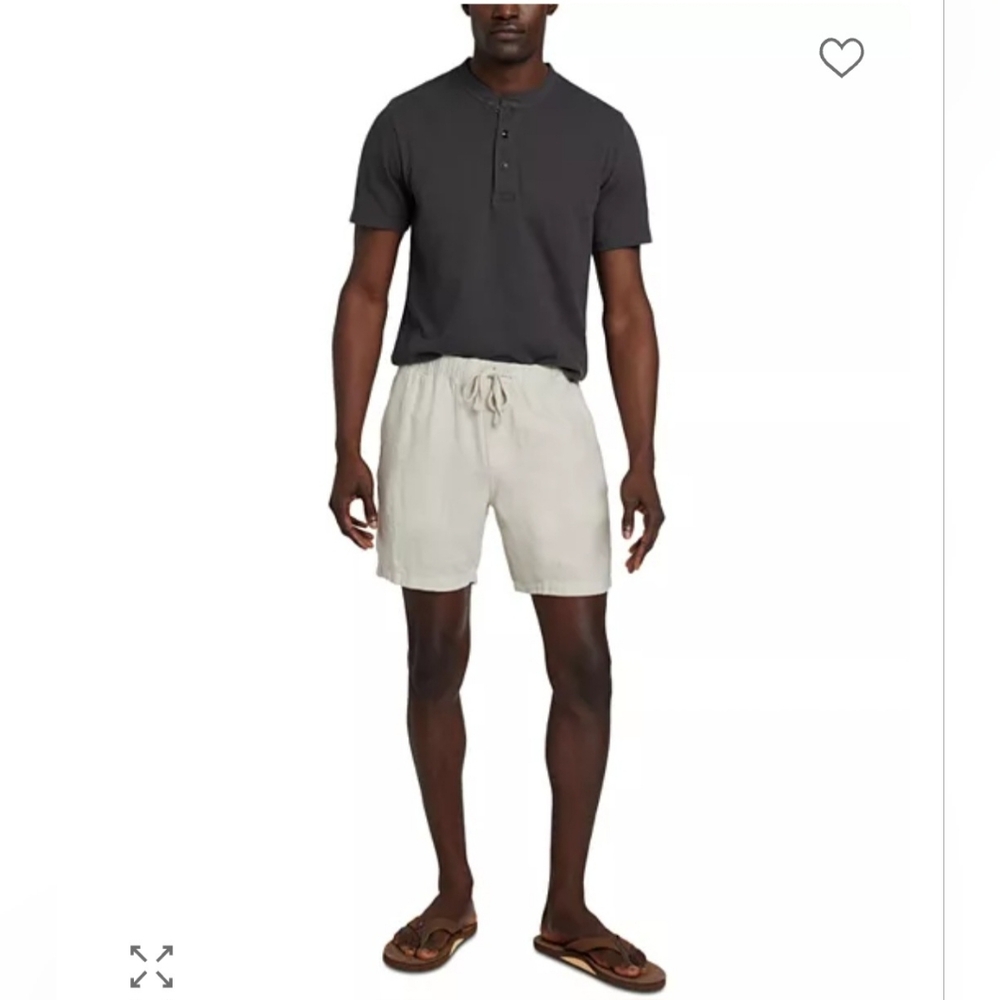 Faherty Essential Linen Short In Weathered Sand - Picture 4 of 14